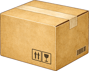 Illustration of cardboard shipping box
