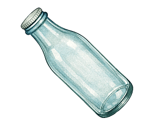 Illustration of empty glass bottle