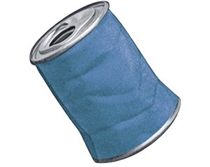 Illustration of blue tin can