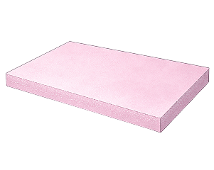Illustration of light pink piece of styrofoam